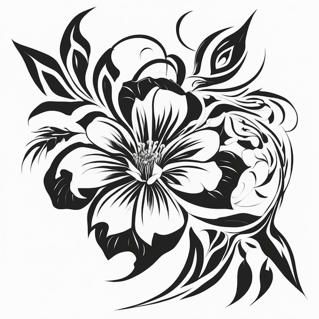 Photo flower tribal tattoo