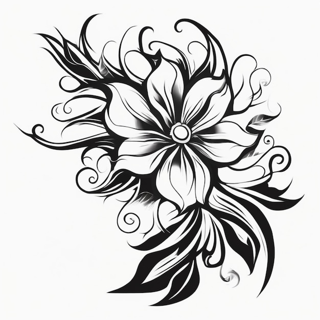 Photo flower tribal tattoo