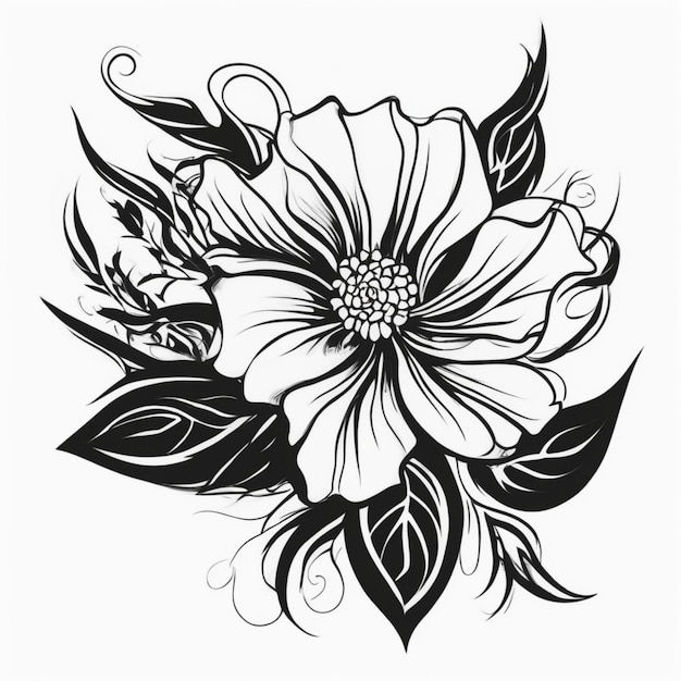 Premium AI Image | Flower Tribal Tattoo