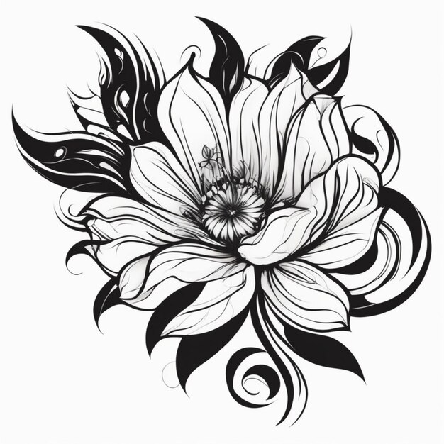 Foto fiore tatuaggio tribale