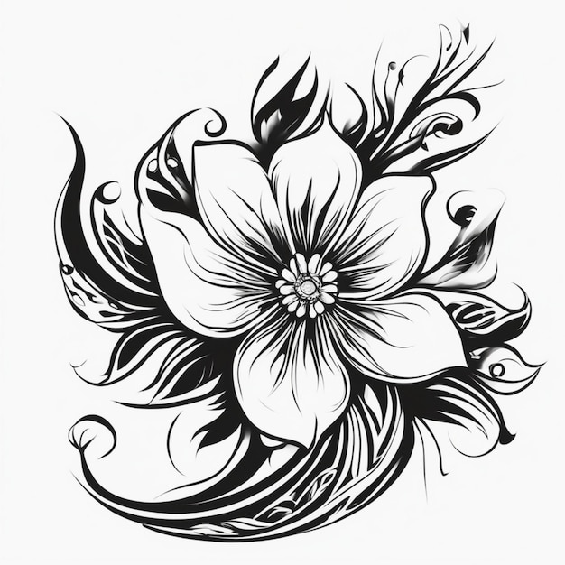 Premium AI Image | Flower Tribal Tattoo