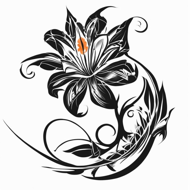 Photo flower tribal tattoo