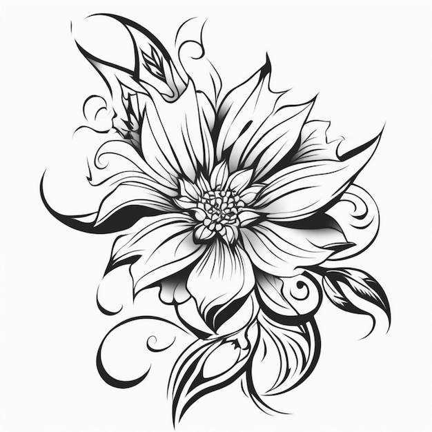 Photo flower tribal tattoo