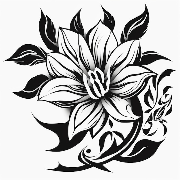 Photo flower tribal tattoo