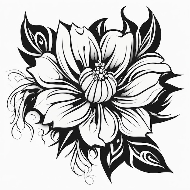 Flower Tribal Tattoo