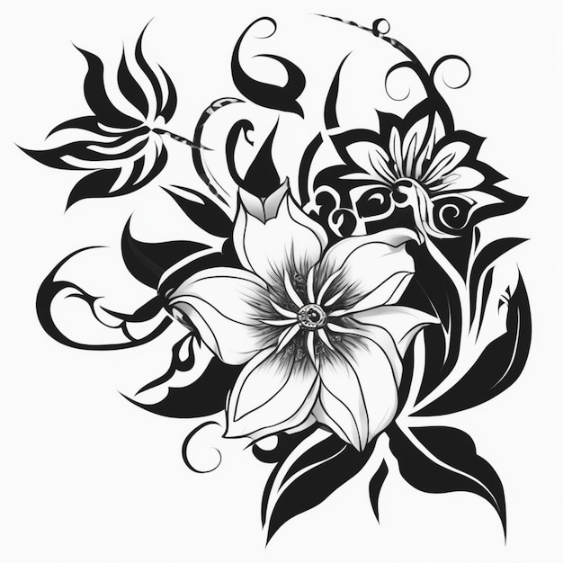 Foto fiore tatuaggio tribale