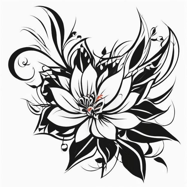 Photo flower tribal tattoo