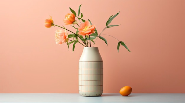 Photo flower vase as a stylish home decor generated by ai