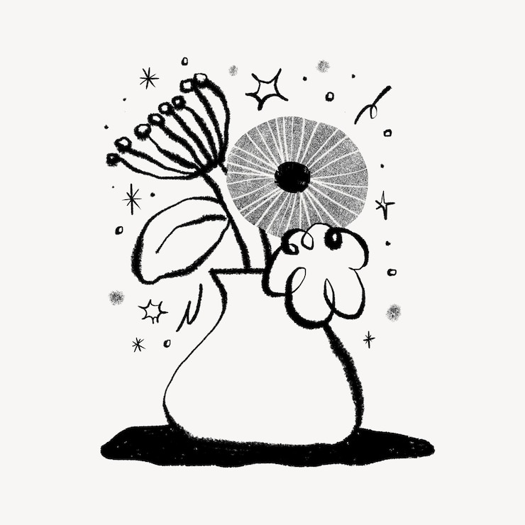 Photo 花瓶の概念的なスケッチドードルイラスト