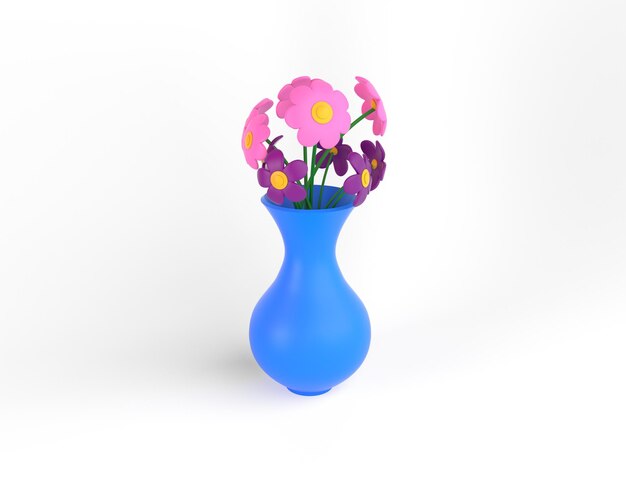 Flower Vase Left Side With White Background