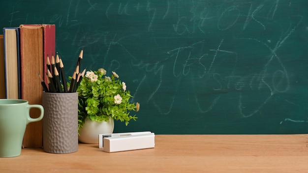 Flower vase on table