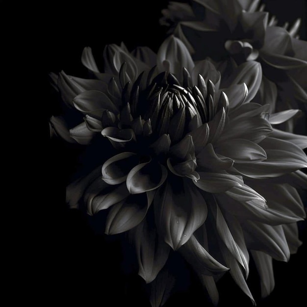 A flower in a vase with a black background.