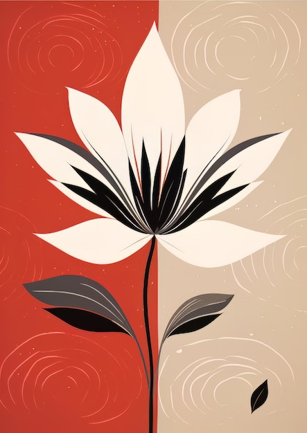 Photo flower vector illustrations with leaves