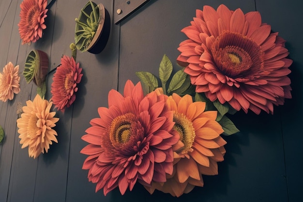 Flower wall art full wall