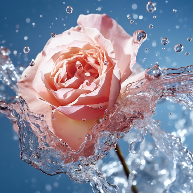 Flower in water splash