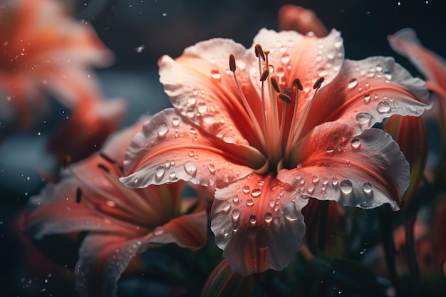 a flower in water