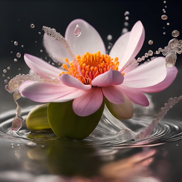 Photo flower on water