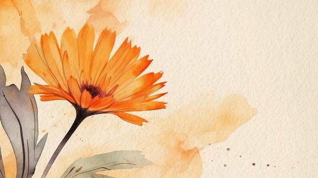 A flower on a watercolor background