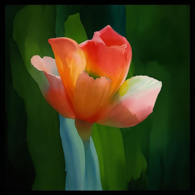Flower watercolor painting
