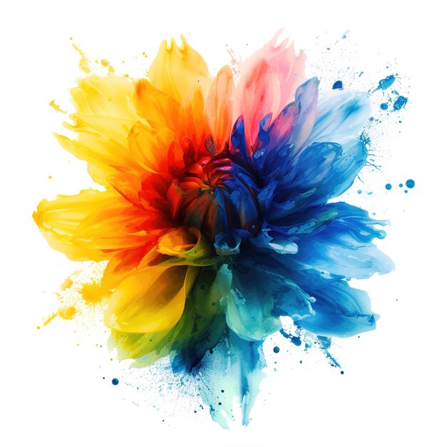 Photo flower in waterpaint