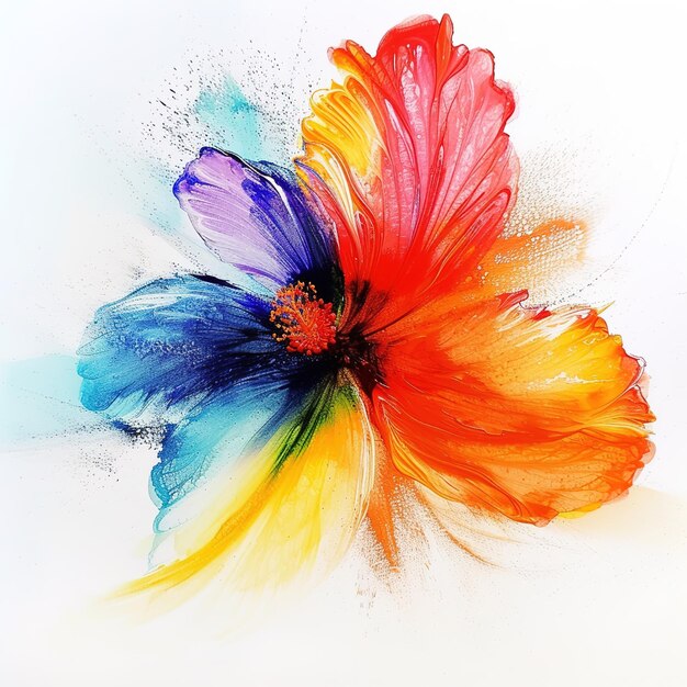 Flower in waterpaint