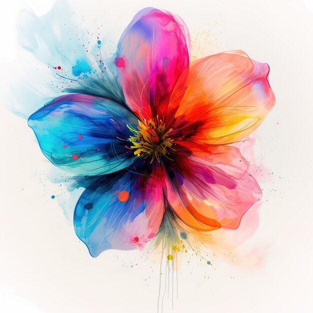 Flower in waterpaint