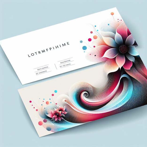 Photo flower wave abstract business card