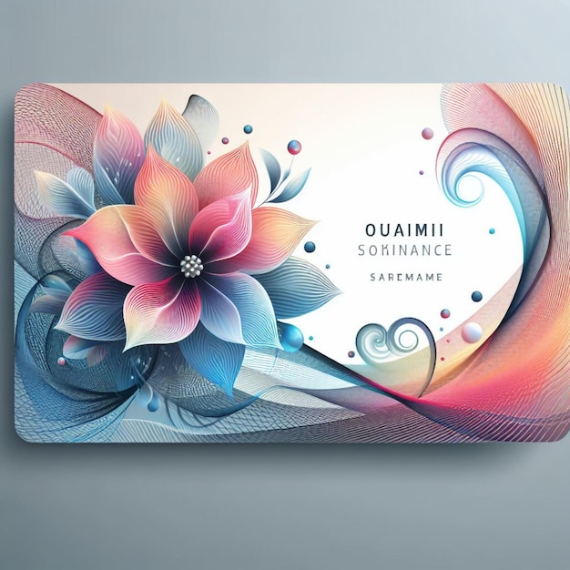 Photo flower wave abstract business card