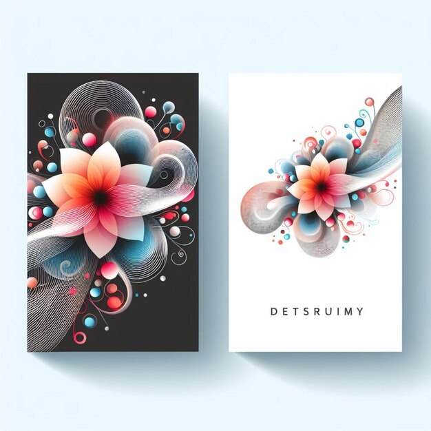 Photo flower wave abstract business card