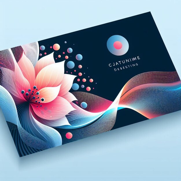 Photo flower wave abstract business card