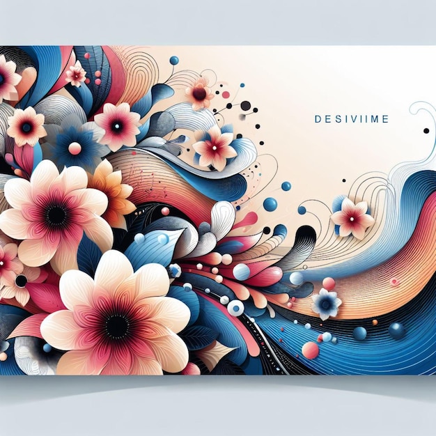 flower wave abstract business card