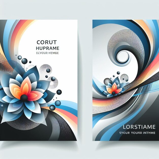 Photo flower wave abstract business card