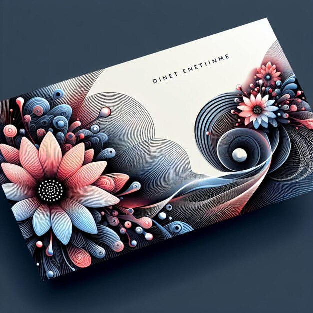 Photo flower wave abstract business card