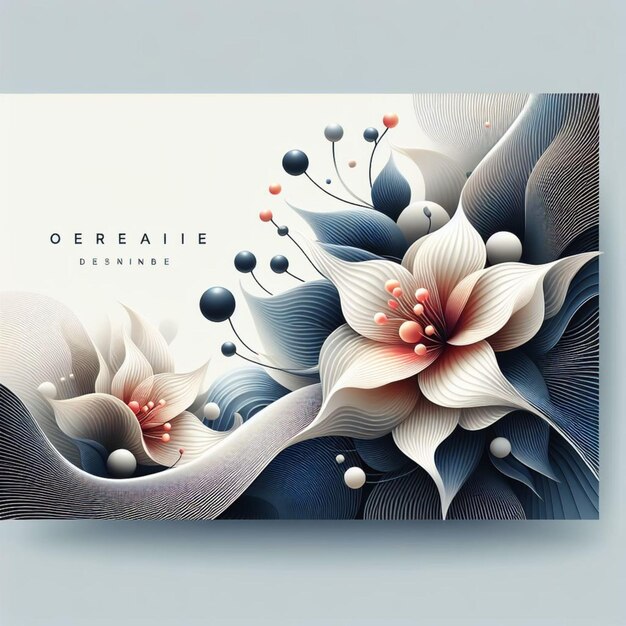 flower wave abstract business card