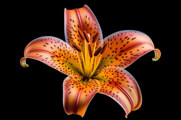 a flower with a black background