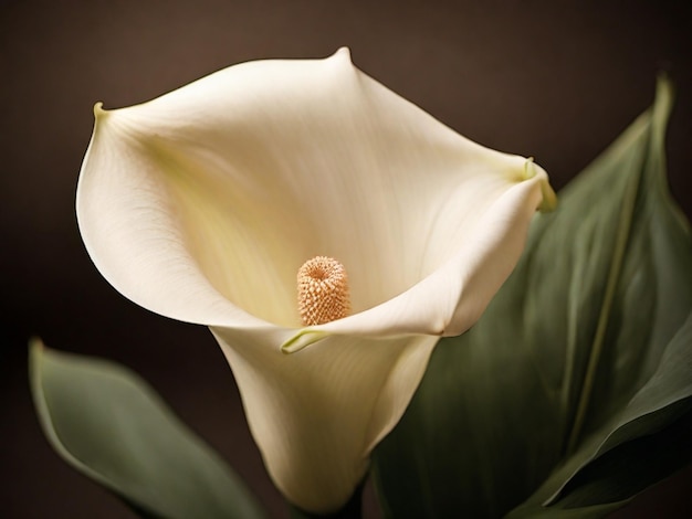 Photo a flower with a brown background and a brown background