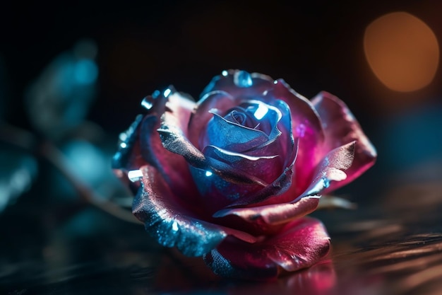 A flower with a dark background