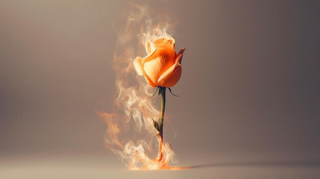 Photo a flower with a flame that says'fire'on it