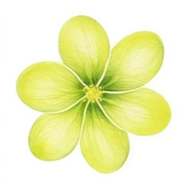 A flower with a green stem and yellow petals