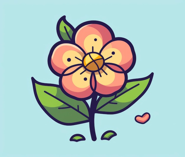 A flower with a heart on it