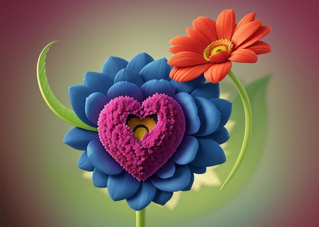 Photo flower with heart