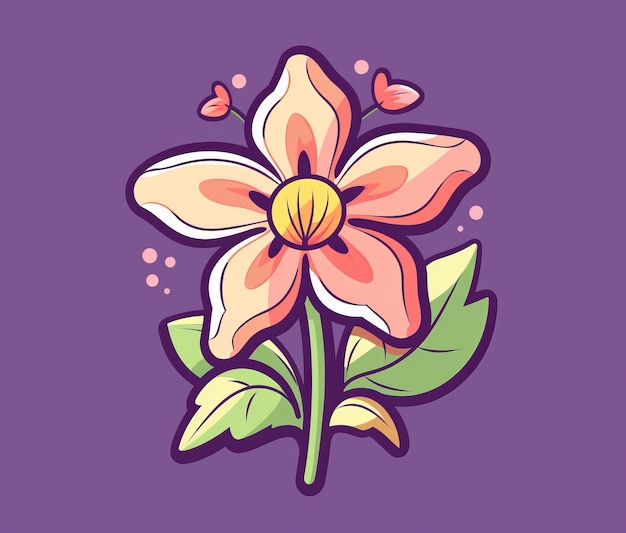 A flower with hearts on it