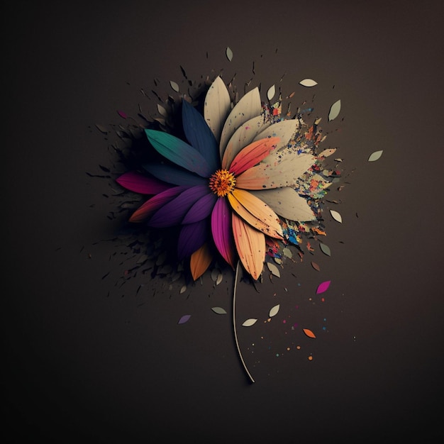 flower with petals fingerprints minimalism