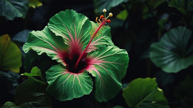 Photo a flower with a red center