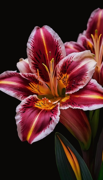 a flower with a red and yellow flower in the middle