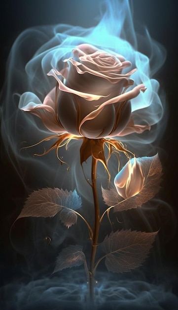 Premium AI Image | A flower with a smoke effect