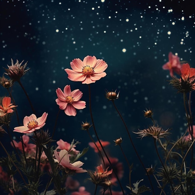 a flower with the stars on it