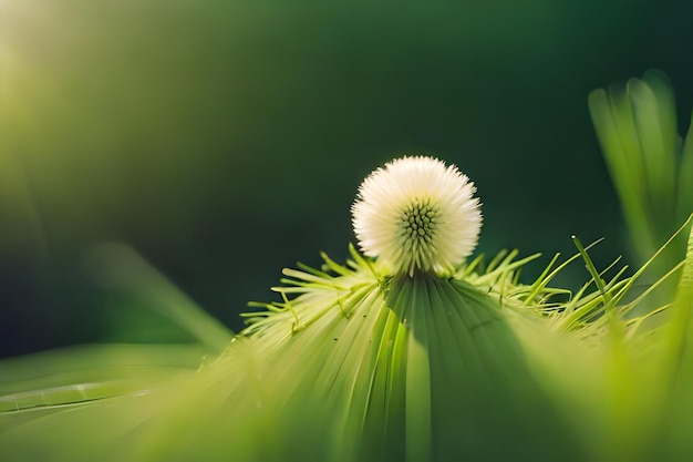 a flower with the sun shining through it