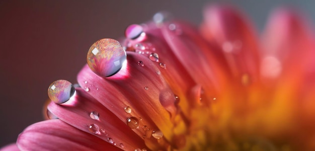 A flower with a water droplet on it