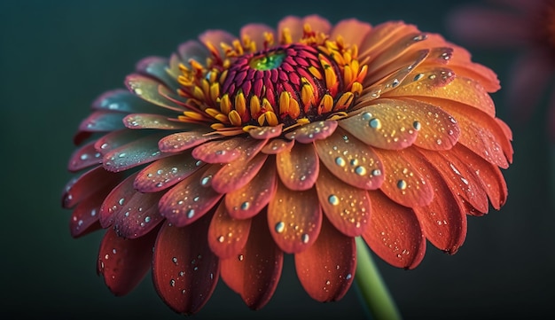 Photo a flower with water droplets on it